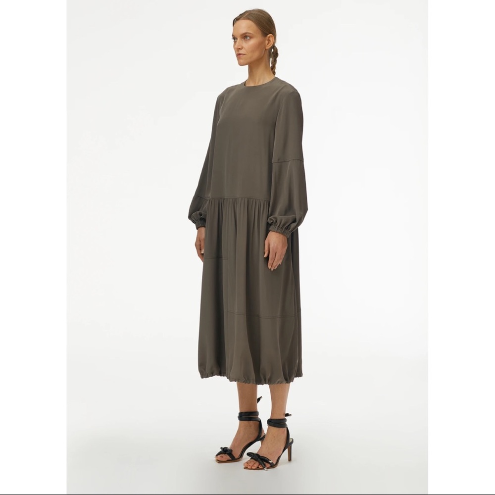 Tibi Eco Silk Parachute Dress With Removable Belt - Picture 3 of 7